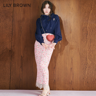 LILY BROWN2024春夏 甜美碎花雪纺蕾丝拼接半身裙LWFS241046