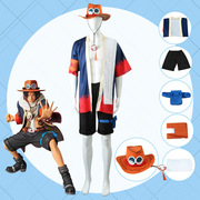  海贼王服火拳艾斯cosplay和服套装帽子二次元角色扮演服装