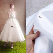 进口白色礼服婚纱段贡缎面料厚实挺括型高级定制丝光绸缎设计布料