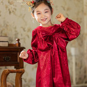 圣诞麋鹿礼服女童，公主裙大蝴蝶结连衣裙，高贵优雅时尚可爱