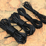 头层黑色真牛皮绳 圆皮绳DIY手工材料宠物编织绳手链项链绳串珠线
