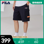 FILA斐乐男士梭织五分裤夏季工装运动裤休闲裤宽松短裤男