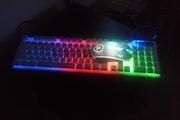 机械手感电脑主机家用办公台式机有线彩虹W发光游戏键盘