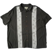 胸118-178加肥加大码男春夏，欧版夏威夷风情，竖条纹短袖衬衫1927