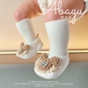 春秋季婴儿鞋袜0-1岁男女宝宝，蕾丝不掉鞋新生幼儿室内地板袜