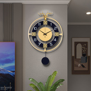 北欧轻奢钟表客厅个性创意家用时尚时钟现代简约大气挂墙鹿头挂钟