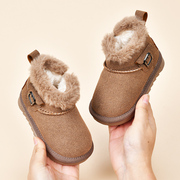 羊皮毛一体雪地靴儿童，冬季男童鞋子女童，防水防滑加厚大棉鞋