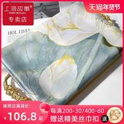 上海故事100%真丝围巾，女秋冬桑蚕丝丝巾送长辈，妈妈礼物礼盒高级感