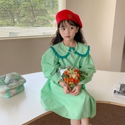 女友韩版洋气连衣裙宝宝，2022秋装复古公主裙，儿童时尚长袖裙子