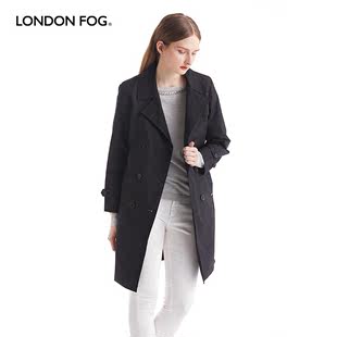 伦敦雾女装秋冬风衣翻领双排可脱卸内胆中长款英伦风时尚品牌外套