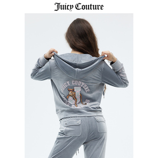 Juicy Couture橘滋外套女春季美式休闲运动刺绣天鹅绒夹克潮