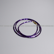 Ciel原创手工天然黑胆石手链多圈三圈1.5mm长方珠极细脚链项链紫
