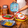 波西米亚双耳正方陶瓷，盘子创意家用菜盘网红水果，意面盘烤箱微波炉