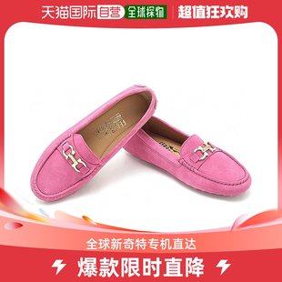 香港直邮SALVATORE FERRAGAMO 女士粉色牛皮豆豆鞋 0631653