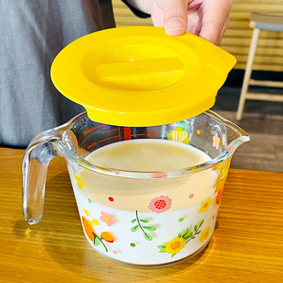 烘焙量杯家用带刻度，耐热玻璃杯微波炉加热专用儿童，早餐杯牛奶杯子
