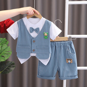宝宝夏装男童套装0一1-2-3岁小童，洋气儿童夏季婴儿衣服帅气童装潮