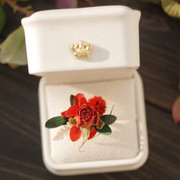 森系婚礼，永生鲜花情人节礼物，玫瑰戒指