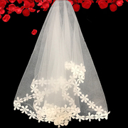 新娘头纱白色简约头纱拍照道具，短森系头饰，超仙蕾丝网红结婚头纱