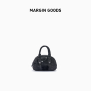 margingoods黑色拼接手提包女牛仔，包原创(包原创)小众设计师挎包保龄球包