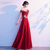 夏季法式正红色新娘敬酒服小众气质高端高级感晚主持人长款礼服裙