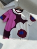 芬兰小众设计~游霓可撞色不定位太阳花印花宽松版型减龄短袖T恤