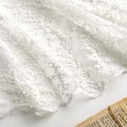 网纱布料白色绣花蕾丝面料服装裙装，打底布料桌布背景，布手工(布手工)diy