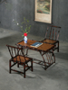 仿古中式大漆筇竹家具小椅子茶几长方形茶桌椅组合客厅家用茶道桌