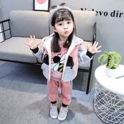 女宝宝秋冬装1岁儿童，2网红女童装加绒加厚3冬季卫衣洋气4三件套装