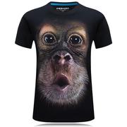 2024新T恤3D短袖男式T恤立体霸气个性圆领T恤有加大码-大脸猩猩