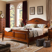 美式双人床实木床雕花，古典家具1.k51.8米，乡村欧式新床