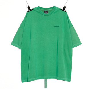 权志龙gd同款绿色pmo超宽松版型男女夏季五分，袖t恤潮牌短袖