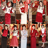 红色新年旗袍新中式秋冬过年小袄拜年服女装成人战袍唐装马甲套装