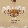 法式美式欧式水晶吊灯古铜色蜡烛餐厅客厅卧室花朵复古奢华楼梯灯