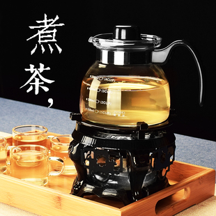 家用液体酒精炉煮茶炉玻璃养生煮茶壶古典花茶壶茶楼保温煮茶器