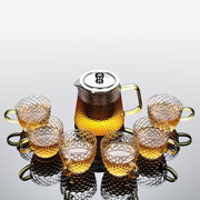 多仓茶壶玻璃耐高温泡茶壶玻璃，茶具套装过滤t茶水分离茶杯。d