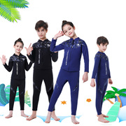 定制25MM儿童保暖泳衣分体男童女童冬季加厚长袖泳衣防寒保温潜水