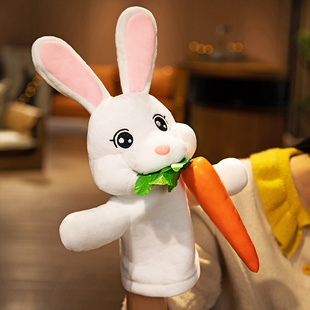 幼儿园表演可爱兔子手偶手指手上毛绒玩具娃娃儿童手套布偶玩偶