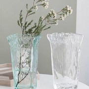 创意欧式f花瓶摆件玻璃透明餐桌软装饰品家居客厅仿真插花玻