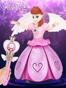 冰雪巴比魔法棒套装爱莎公主女孩，玩具宝宝会唱歌跳舞电动真娃娃
