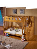 柏木高低床全实木子母床简约柏木儿童1.2米单双人床梯柜大储物床