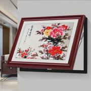 37N电表箱装饰画新中式推拉式遮挡电箱配电箱客厅花开富贵墙壁挂