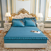 纯棉床笠单件加厚夹棉韩版花边床单床罩床垫防滑保护套1.5/1.8米