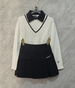 高尔夫女装秋冬针织长袖韩版修身显瘦高尔夫服装女黑白套装女
