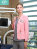 高端护士工作服外套女外穿长袖粉色短款职业装，整形医院前台工作服