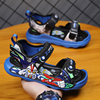 奥特曼凉鞋男童鞋子2022夏季小童发光带灯沙滩软底防滑儿童鞋
