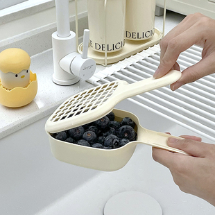 日式迷你洗水果神器简约清洗篮，家用厨房洗菜篮带手柄蓝莓沥水篮小