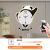 大熊猫创意可爱静音挂钟2024客厅家用时尚挂墙钟夜光装饰时钟