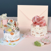 国产精致玫瑰花蝴蝶立体蛋糕贺卡创意生日礼物送朋友手写祝福卡片