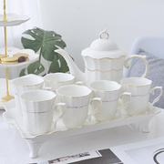 简约北欧陶瓷水具套装下午茶具茶道咖啡茶壶家用客厅待客喝水杯子