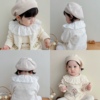 23韩版婴儿帽子春秋冬季宝宝毛线帽纯棉，棉线针织帽洋气百搭贝雷帽